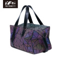 Bolso geométrico de la mano de la moda de la PU noctiluciente