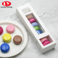 Baakadaha Macaron Boxes Paper Kraft oo leh daaqad cad