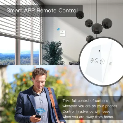 2024 Google Home Alexa Voice-Controlled Smart Dual Curtain Switch - WiFi Remote Control