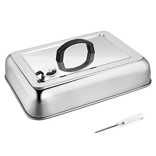 Stainless Steel Griddle Lid for BBQ Grilling and Cheese Melting