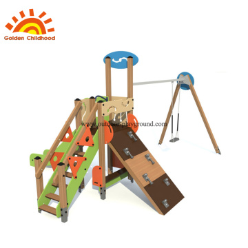 HPL Outdoor Playground Panel Slide With Swing