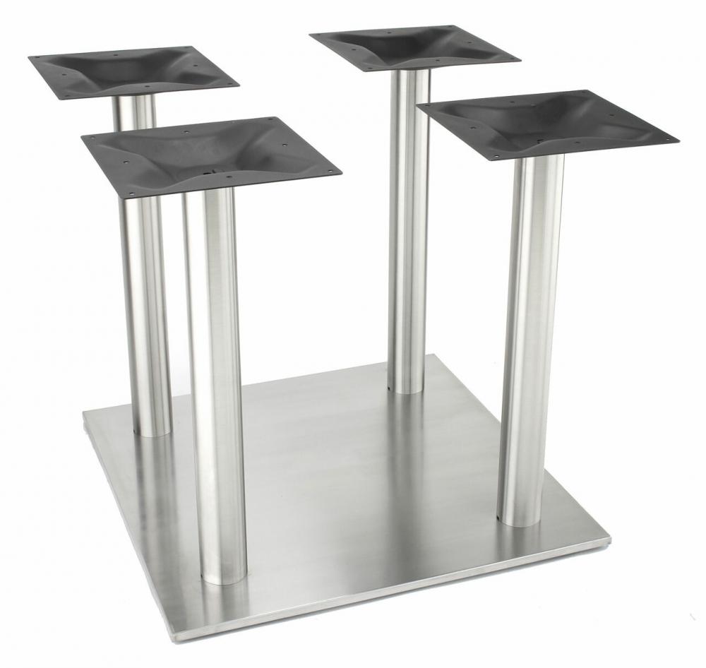 Base de table en acier inoxydable brossé carré rond