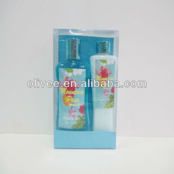 Shower gel and body lotion gift pvc bag