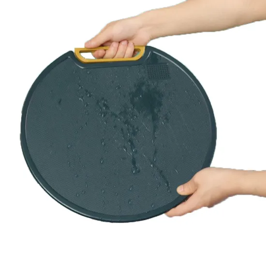 Hyri 2024 PP Cutting Board: Multi-Functional Round Chopping Board with Stand for Meat, Fruit, and Pizza