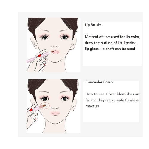 Mini double-ended lip brush