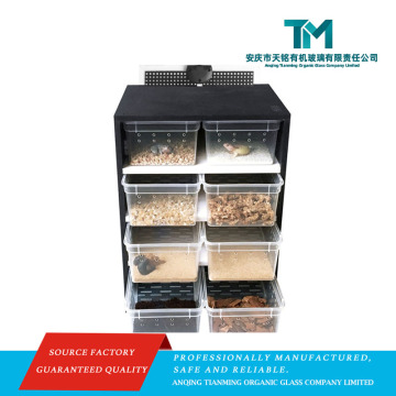 Acrylic Pet Box with Hygrometer for Reptile Insect Breeding