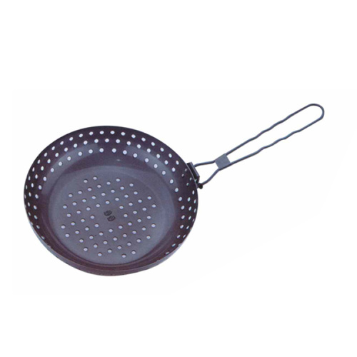 bbq non-stick pan with metal handle