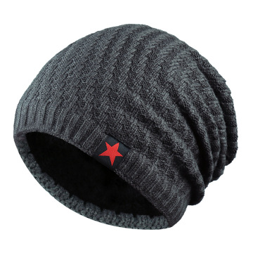 Autumn winter wool cap with fleece knit cap