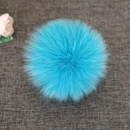 large silver fox fur pom pom wholesale