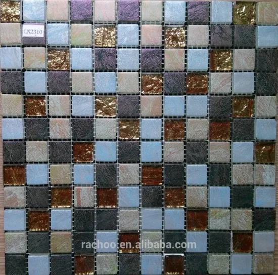 Mix solid glass recycle mosaic tile