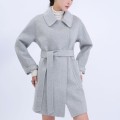 Coats And Jackets Women's Classic Lapel Belted Long Coat Factory