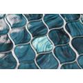 Malachite Green Arabesque Stained Glass Mosaic For Bathroom