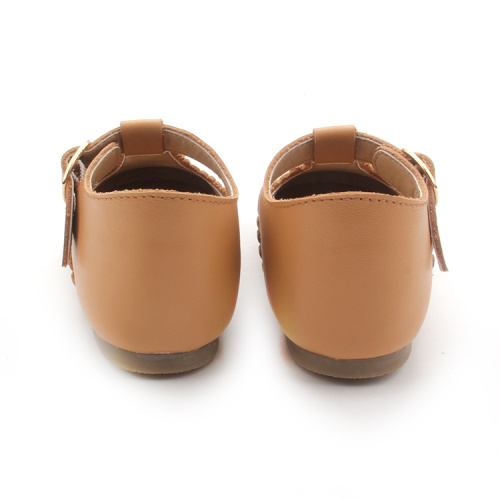 Zapatos al por mayor de la barra de T Zapatos de cuero del bebé de los zapatos de vestir