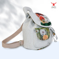 Mochila étnica de doble bolsillo para viajes y uso diario
