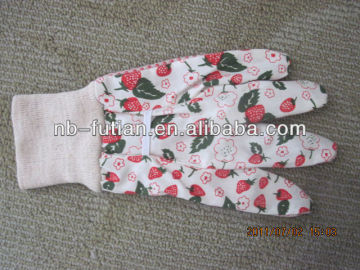 Safety PVC impregnated garden gloves/ garden use working gloves with knitted safety cuff