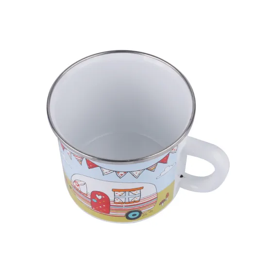 15 Oz Rim Black Color Glazed Enamel Ceramic Coffee Mug