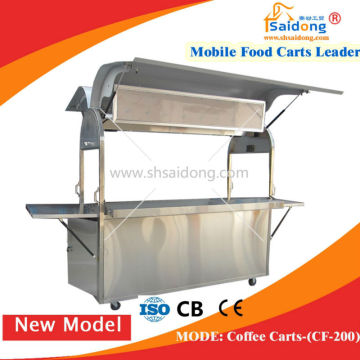 Top Quality coffee cart with wheels coffee vending cart/mobile coffee kiosk