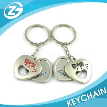 Promotional Couple Love Heart Shaped Key Chains