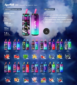 Hot Selling Style 6000puffs Disposable Vape Device 15ml
