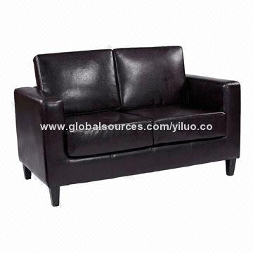 Elegant Contemporary PU Leather Loveseats with Rubber Wood Legs