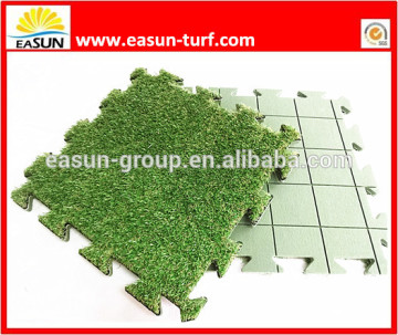 Artificial Turf Puzzle Mat with Interlocking XPE Backing