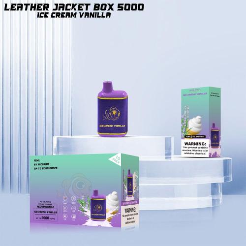 HQD Disposable Vape Brand Leather Jacket Box Mesh Vape 5000 Supplier