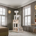 Floor Ceiling Cat Tree Tower Wooden Scratching Post Indoor Cat Climbing Frame Adjustable Height Simple Premium Quality