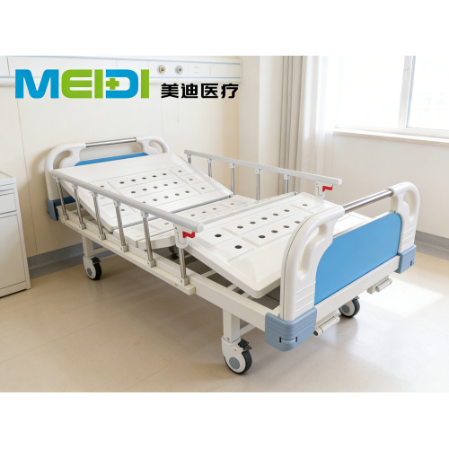 Medical Luxury Punching Double Crank Bed, 6-gear Guardrail, Custom Universal Wheels, Nursing Hospital Bed