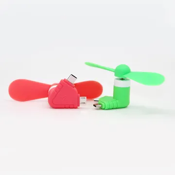 Yijiashishang Portable Summer Cooling Fan 2 in 1 USB Mini Phone Fan for Android Micro usb and iPhone