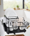 Ράφι ξήρανσης με μεγάλη χωρητικότητα με drainboard 2 επιπέδων ράφια πιάτων για κουζίνα μετρητή από ανοξείδωτο χάλυβα rack