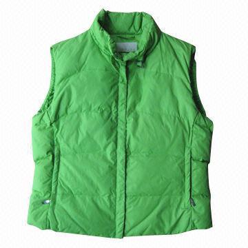 Women's down vest, yarn dyed fabric, 4 layers