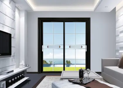 Double glass aluminum sliding door