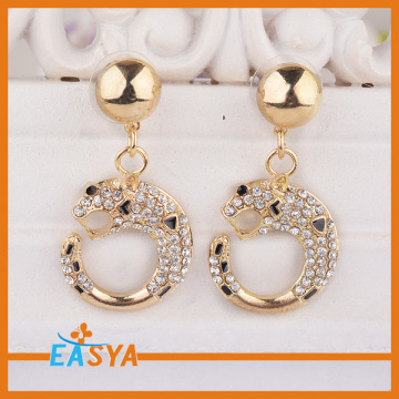 Mode 2015 Xmas Geschenk Kristall Leopard Animal Charm Ohrringe
