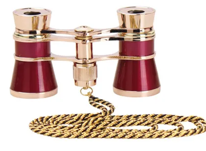Best Selling 3x25 Opera Binoculars for Ladies - Gold Opera Glasses with Chain