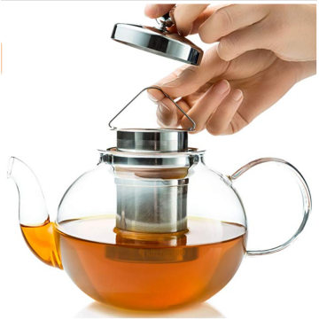 custom borosilicate glass large luxury heat resistant tea set teapot