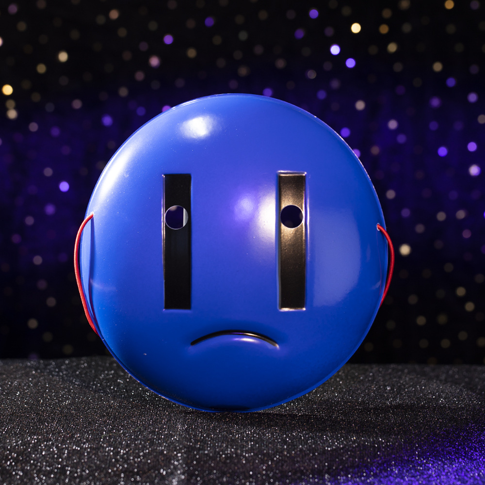 Blue Frowny Face Game Cosplay Mask