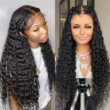 FREE Ship 13X4 water wave wig Glueless hd lace wig Vendor Unprocessed Brazilian pre plucked real human hair wig