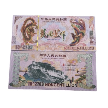 Çin Toptan Para Birimi Olmayan Koleksiyon Hediyelik Eşyaları: Dragon Banknotları ve Kağıt Para