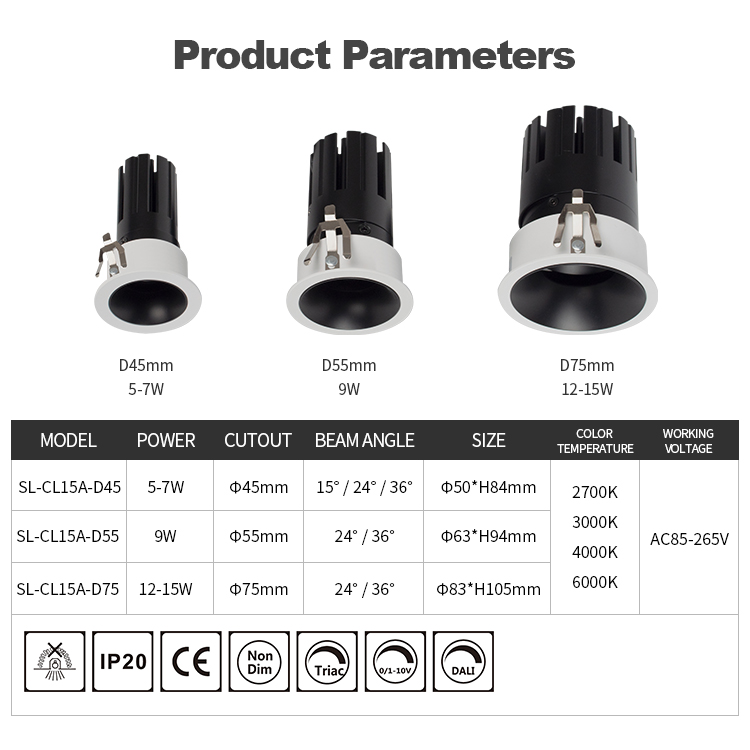 Adjustable led downlight