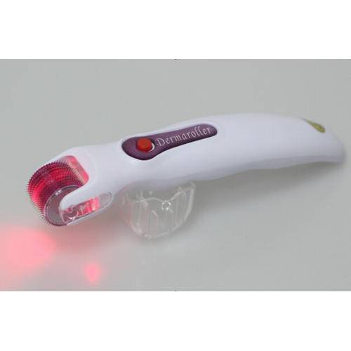 Amztatto LED luz titânio micro agulhas Derma Roller Acne