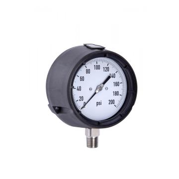 Safety process gauge with solid front wall