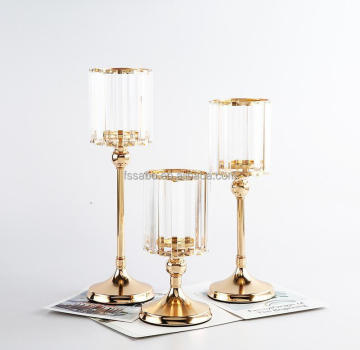 Elegant Tall Glass Crystal Candle Holder Set - Wholesale Hot Sales