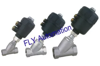 2000 Threaded Port 2/2 Way Angle Seat Valve Integrated Pa Pneumatic Actuator