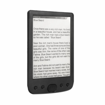 BK-6025 6 Inch E-Book Reader 800x600 Resolution E-Ink Sn Glare-Free with USB Cable PU Cover Built-In Light 4GB Memory Storag