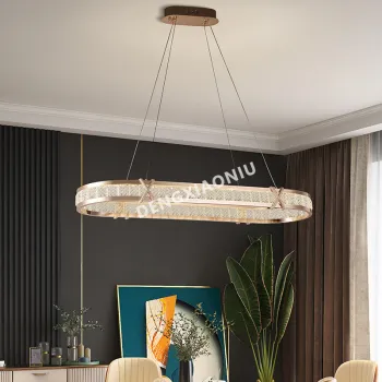 Luxury Gold Circle Shaped Crystal Chandelier Pendant Light for Home Ceiling
