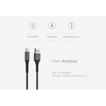 USB C CABO NYLON CABELO DE ALIMENTOS