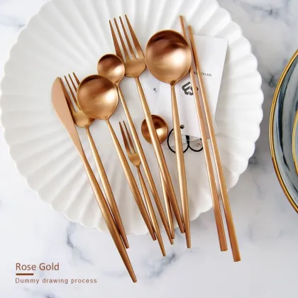 Luxury Royal Stainless Steel Rose gold PVD Cutlery