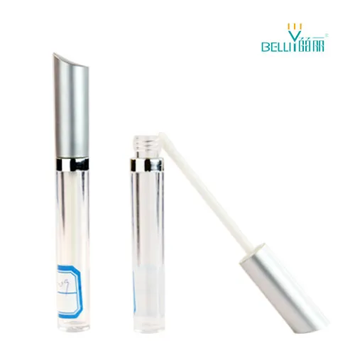 Empty transparent lip gloss container for makeup plastic packaging
