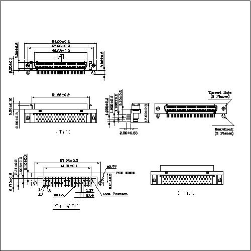 1.27mm Series 68P Receptacle Headers Right-Angle Mount Ribbon Type HPCNR-F68XXX