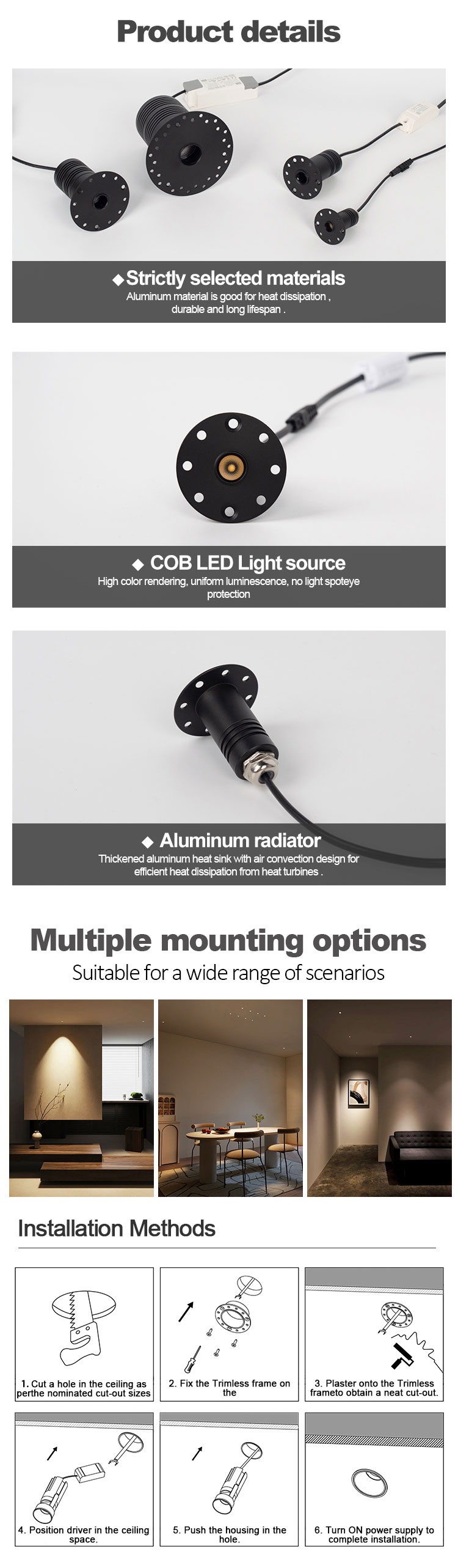 Trimless Downlight Led Spotlight